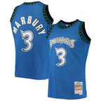 Kooe M.Timberwolves #3 Stephon Marbury Mitchell & Ness Blue 1996-1997 Hardwood Classics Swingman Stitched Jerseys