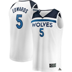 Kooe M.Timberwolves #5 Anthony Edwards White Fast Break Replica Player Stitched Jerseys - Association Edition
