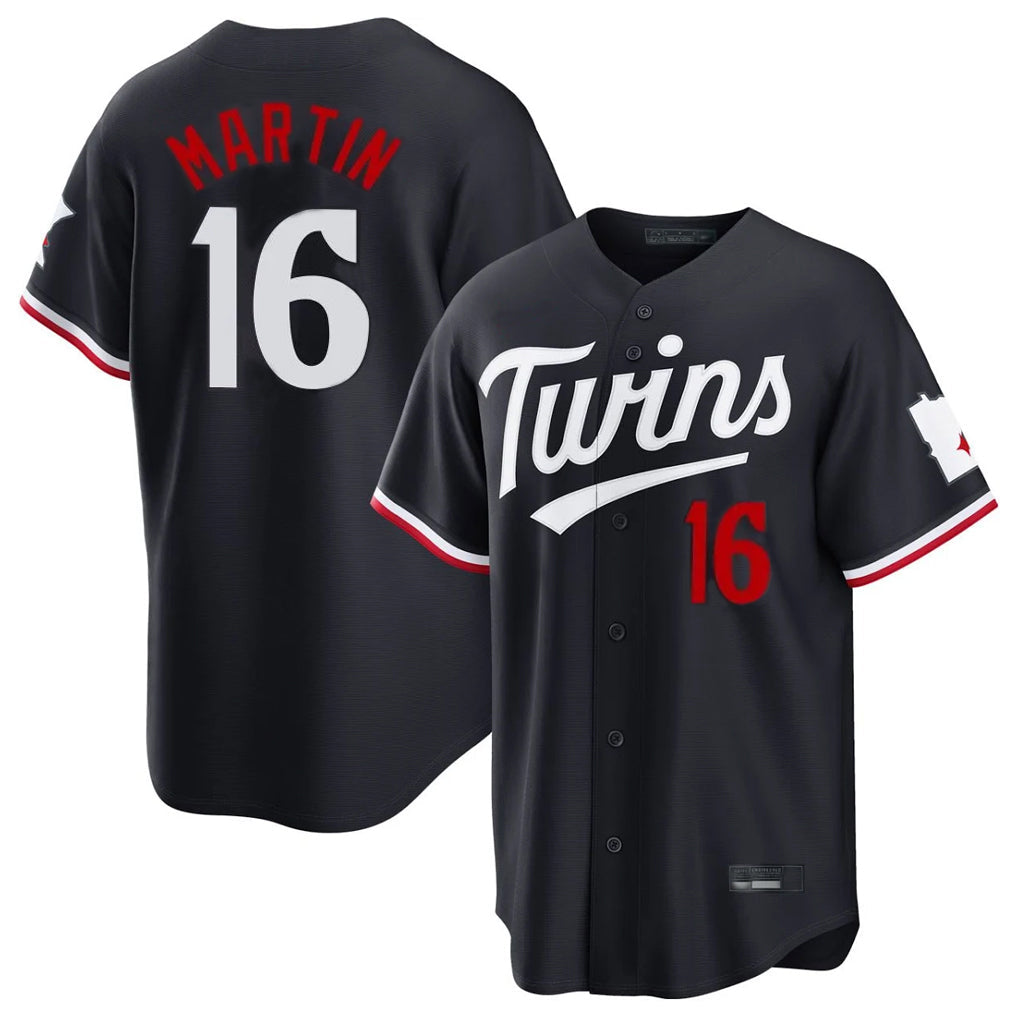 Kooe M.Twins #16 Austin Martin Player Navy Home Game Stitched Jerseys