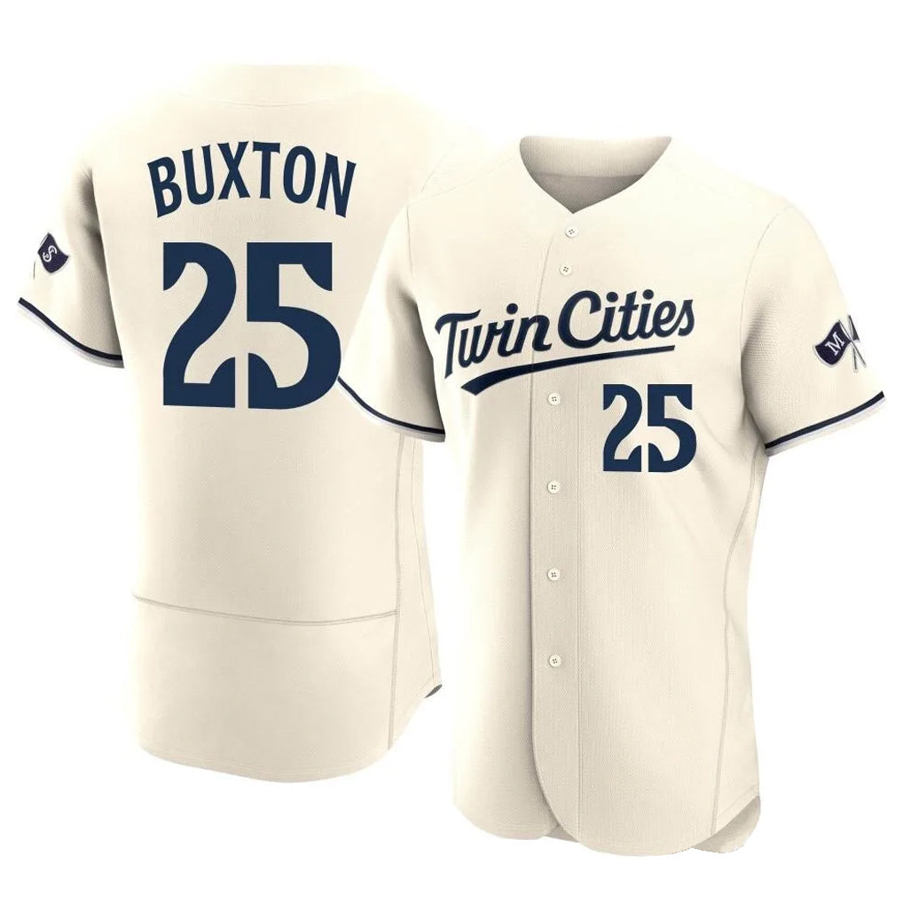 Kooe M.Twins #25 Byron Buxton Player Cream Home Limited Elite Stitched Jerseys