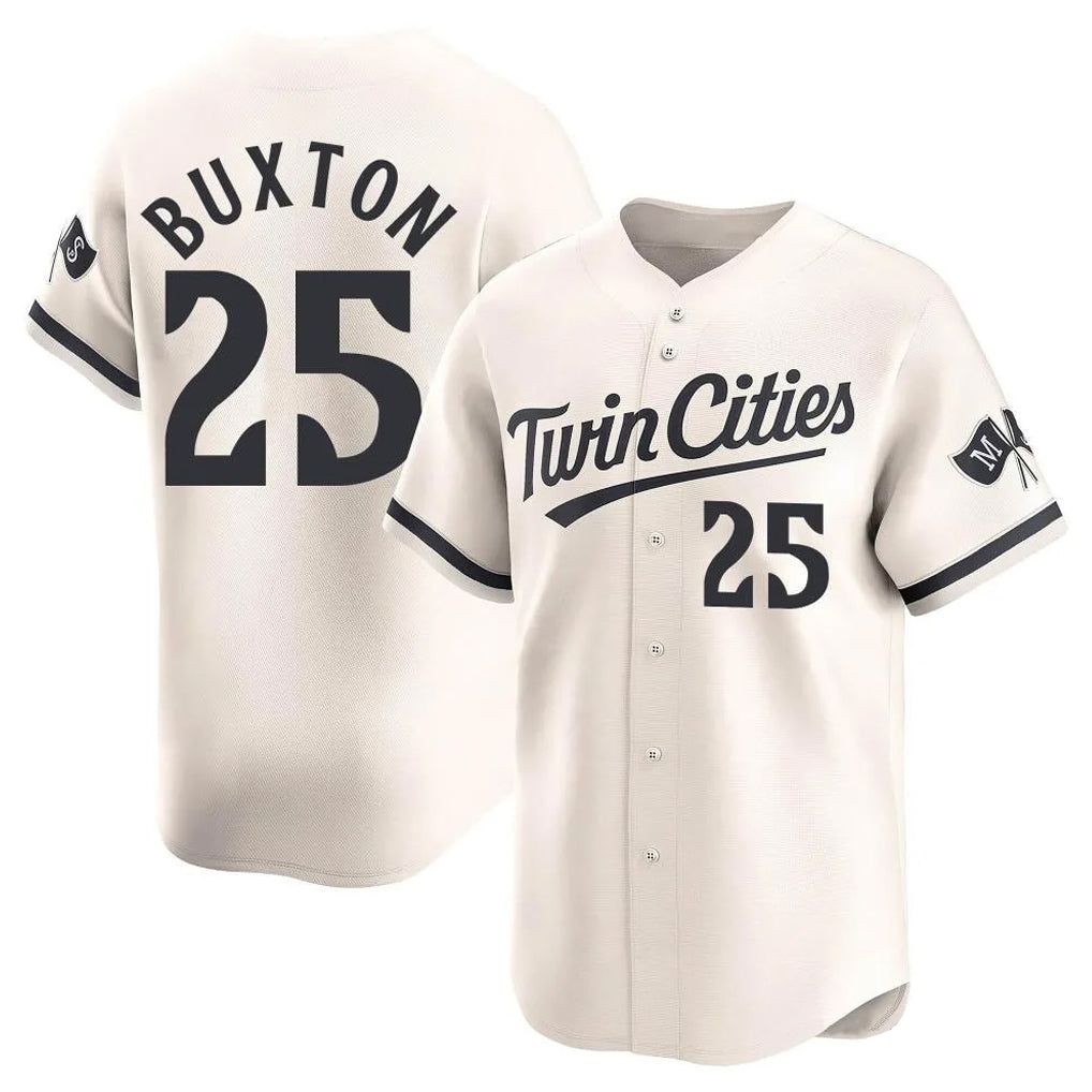 Kooe M.Twins #25 Byron Buxton Player Cream Home Limited Stitched Jerseys