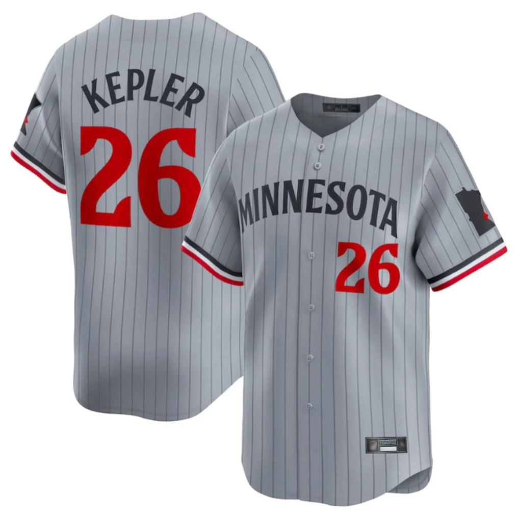 Kooe M.Twins #26 Max Kepler Player Gray Home Limited Stitched Jerseys