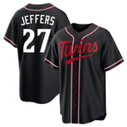 Kooe M.Twins #27 Ryan Jeffers Player Black Fashion Out Home Limited Stitched Jerseys