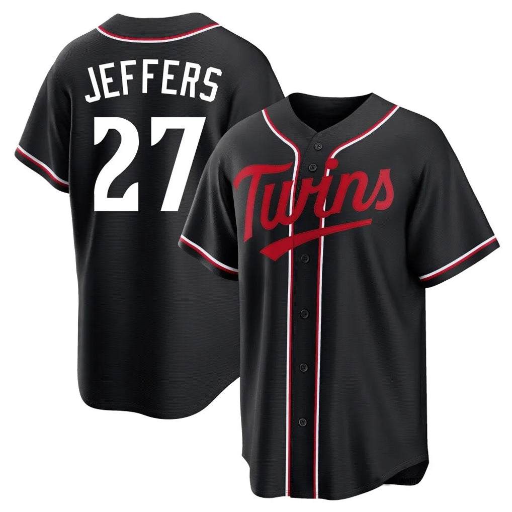Kooe M.Twins #27 Ryan Jeffers Player Black Fashion Out Home Limited Stitched Jerseys