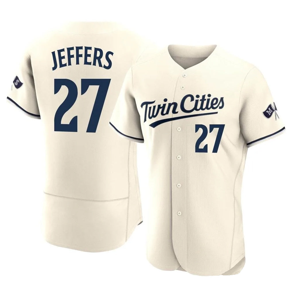 Kooe M.Twins #27 Ryan Jeffers Player Cream Home Limited Elite Stitched Jerseys