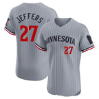 Kooe M.Twins #27 Ryan Jeffers Player Gray Home Limited Elite Stitched Jerseys