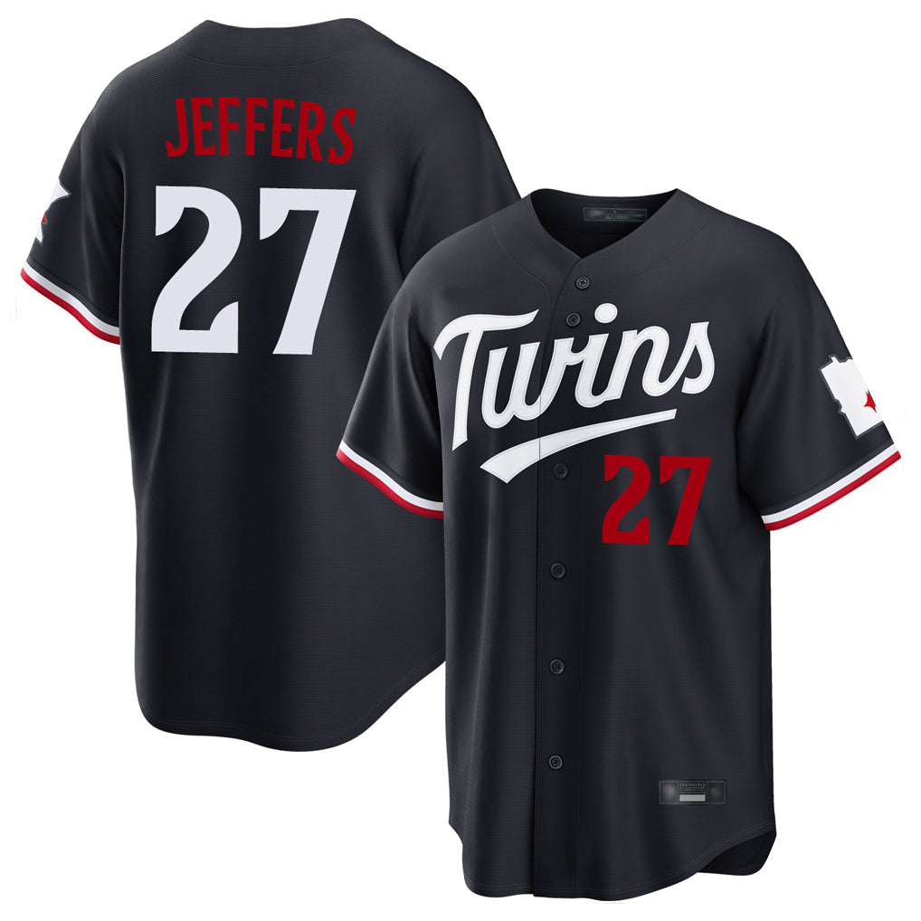Kooe M.Twins #27 Ryan Jeffers Player Navy Home Game Stitched Jerseys