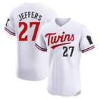 Kooe M.Twins #27 Ryan Jeffers Player White Home Limited Elite Stitched Jerseys