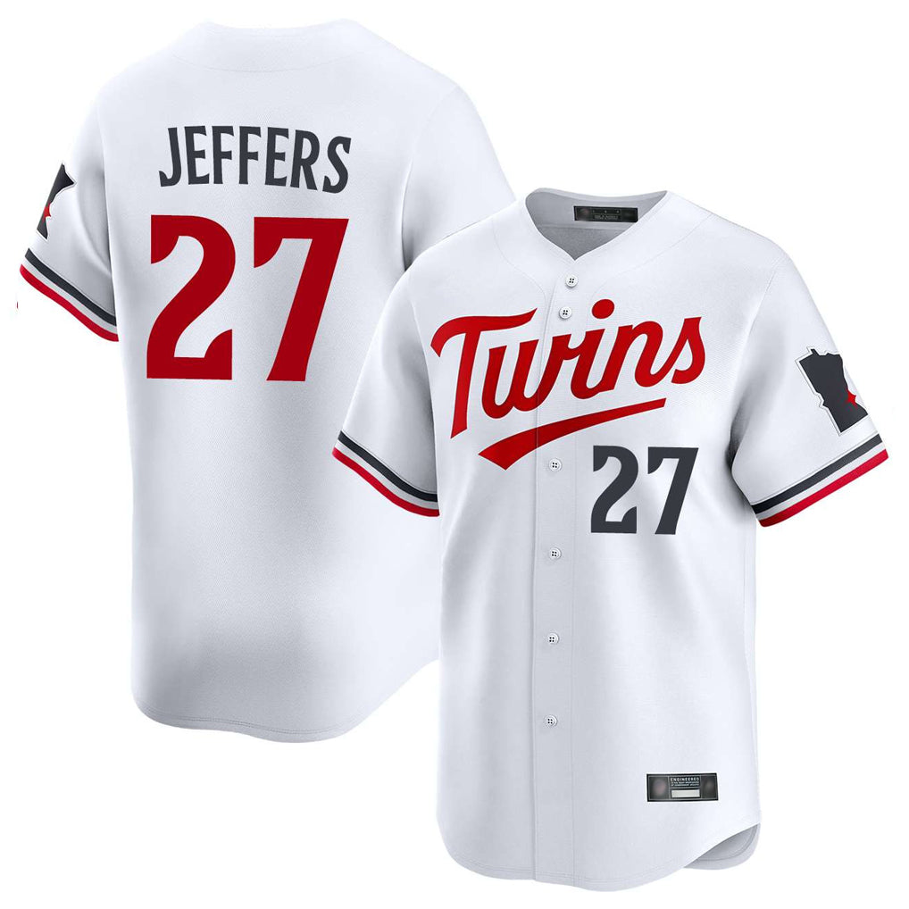 Kooe M.Twins #27 Ryan Jeffers Player White Home Limited Stitched Jerseys