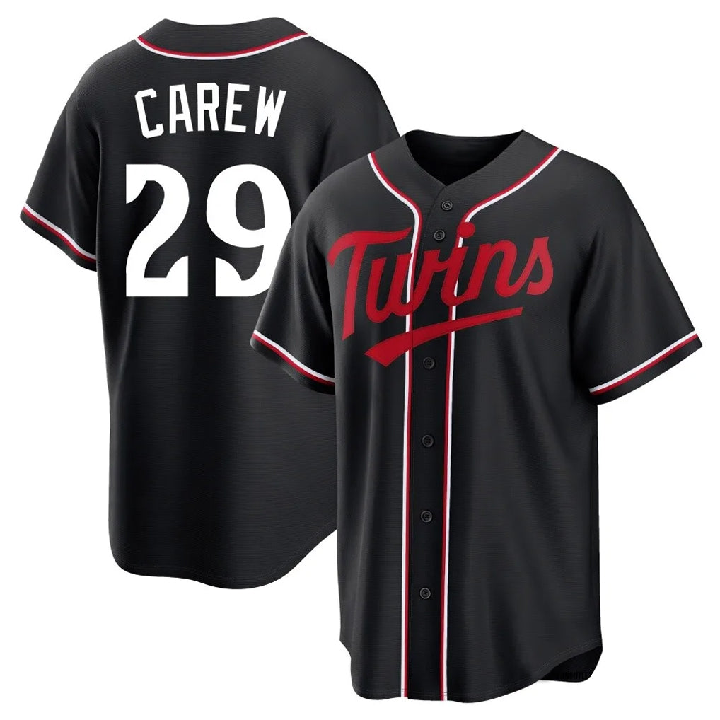 Kooe M.Twins #29 Rod Carew Player Black Fashion Out Home Limited Stitched Jerseys