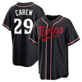 Kooe M.Twins #29 Rod Carew Player Black Fashion Out Home Limited Stitched Jerseys