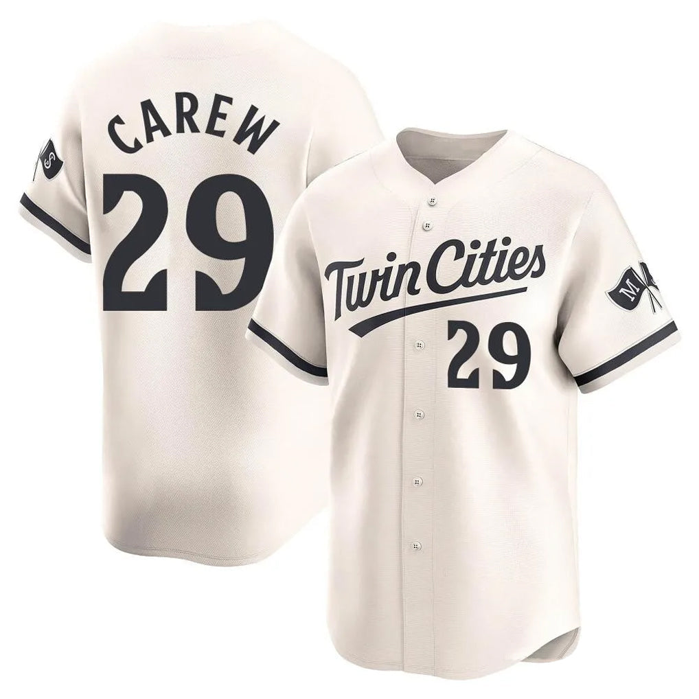 Kooe M.Twins #29 Rod Carew Player Cream Home Limited Stitched Jerseys