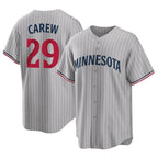 Kooe M.Twins #29 Rod Carew Player Gray Game Limited Home Stitched Jerseys