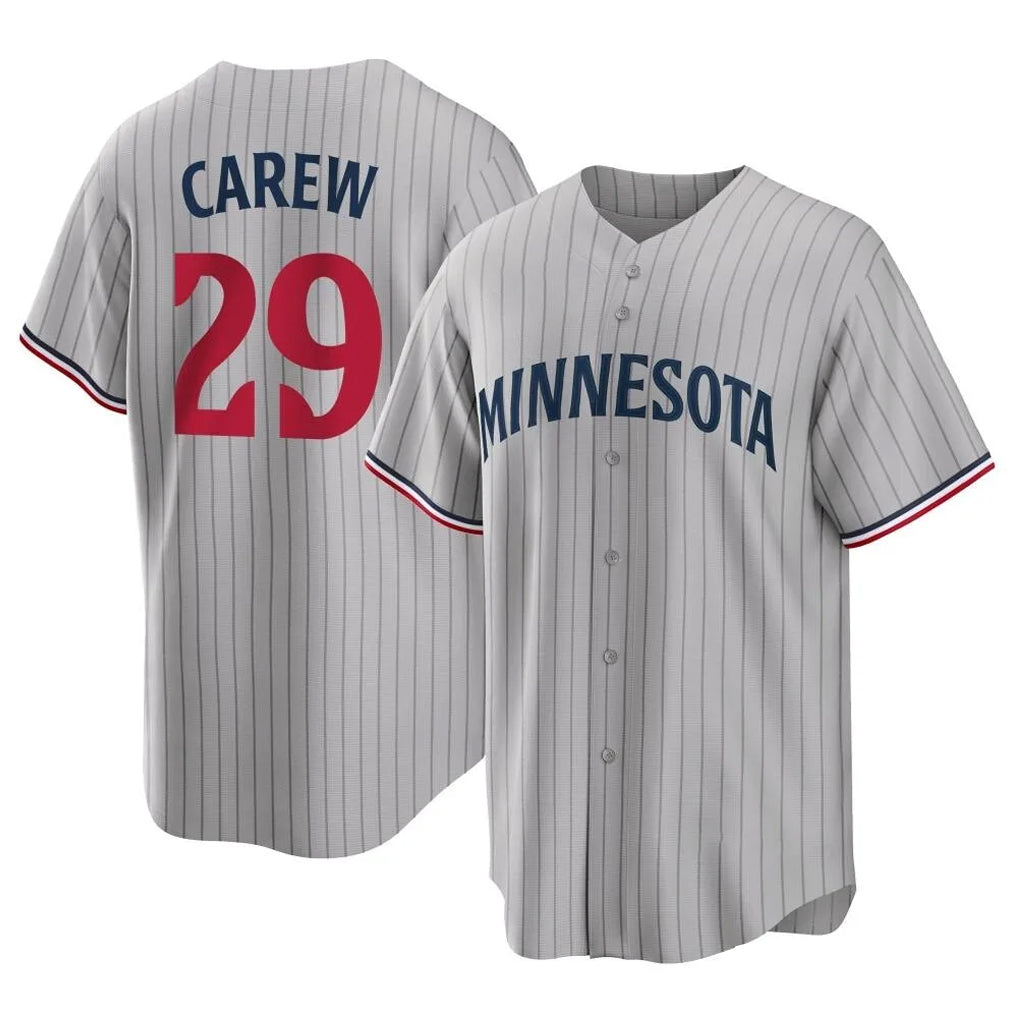 Kooe M.Twins #29 Rod Carew Player Gray Game Limited Home Stitched Jerseys