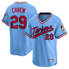 Kooe M.Twins #29 Rod Carew Player Light Blue Throwback Cooperstown Collection Limited T-shirt Stitched Jerseys