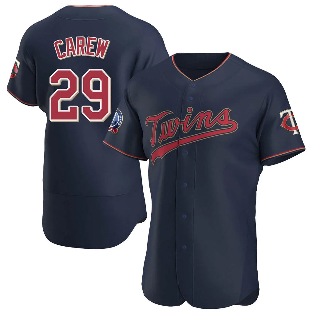 Kooe M.Twins #29 Rod Carew Player Navy 60th Home Limited Elite Stitched Jerseys