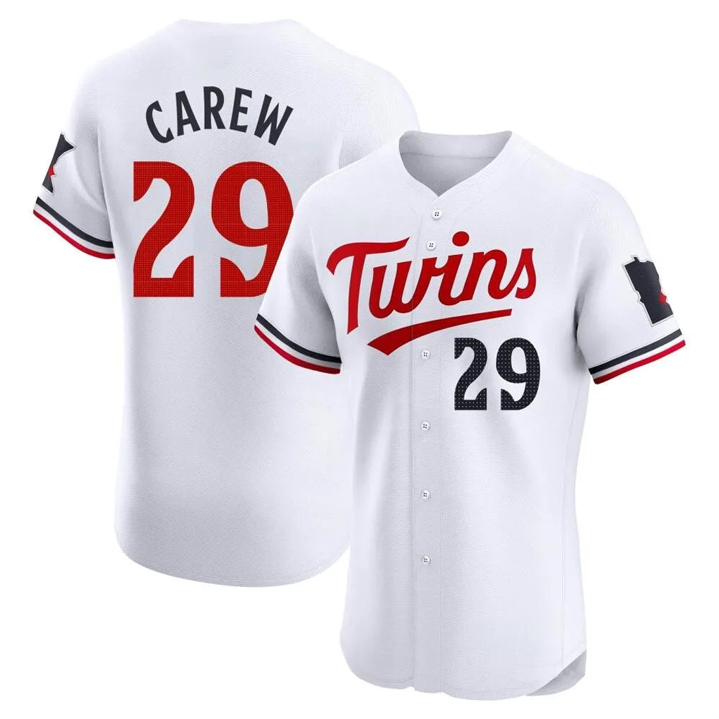 Kooe M.Twins #29 Rod Carew Player White Home Limited Elite Stitched Jerseys