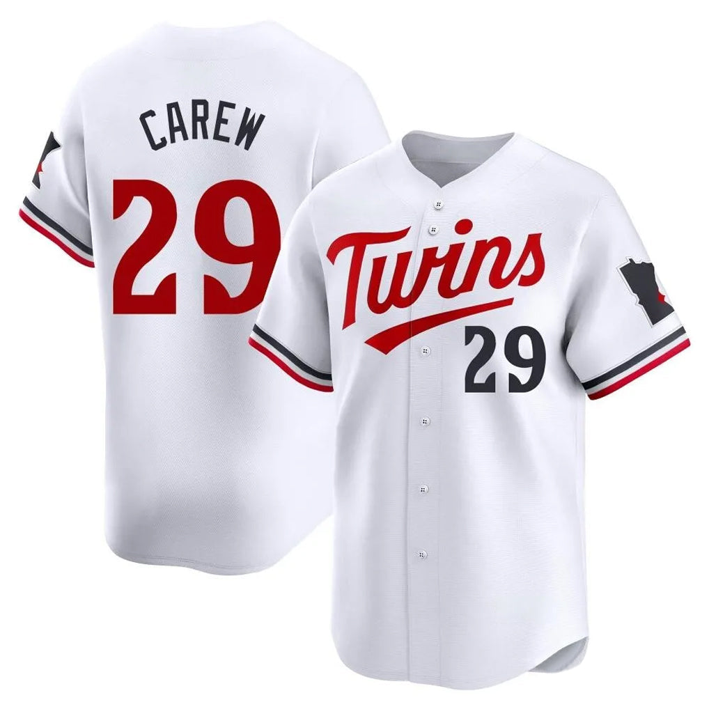Kooe M.Twins #29 Rod Carew Player White Home Limited Stitched Jerseys