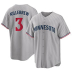 Kooe M.Twins #3 Harmon Killebrew Player Gray Game Limited Home Stitched Jerseys