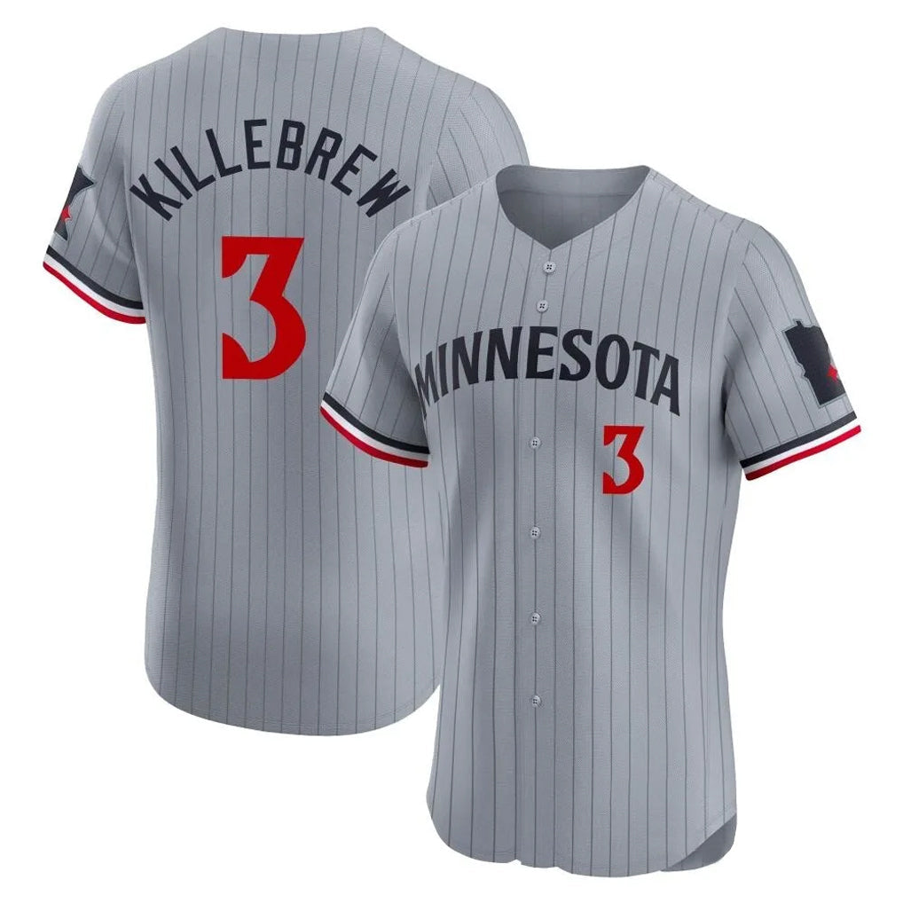 Kooe M.Twins #3 Harmon Killebrew Player Gray Home Limited Elite Stitched Jerseys
