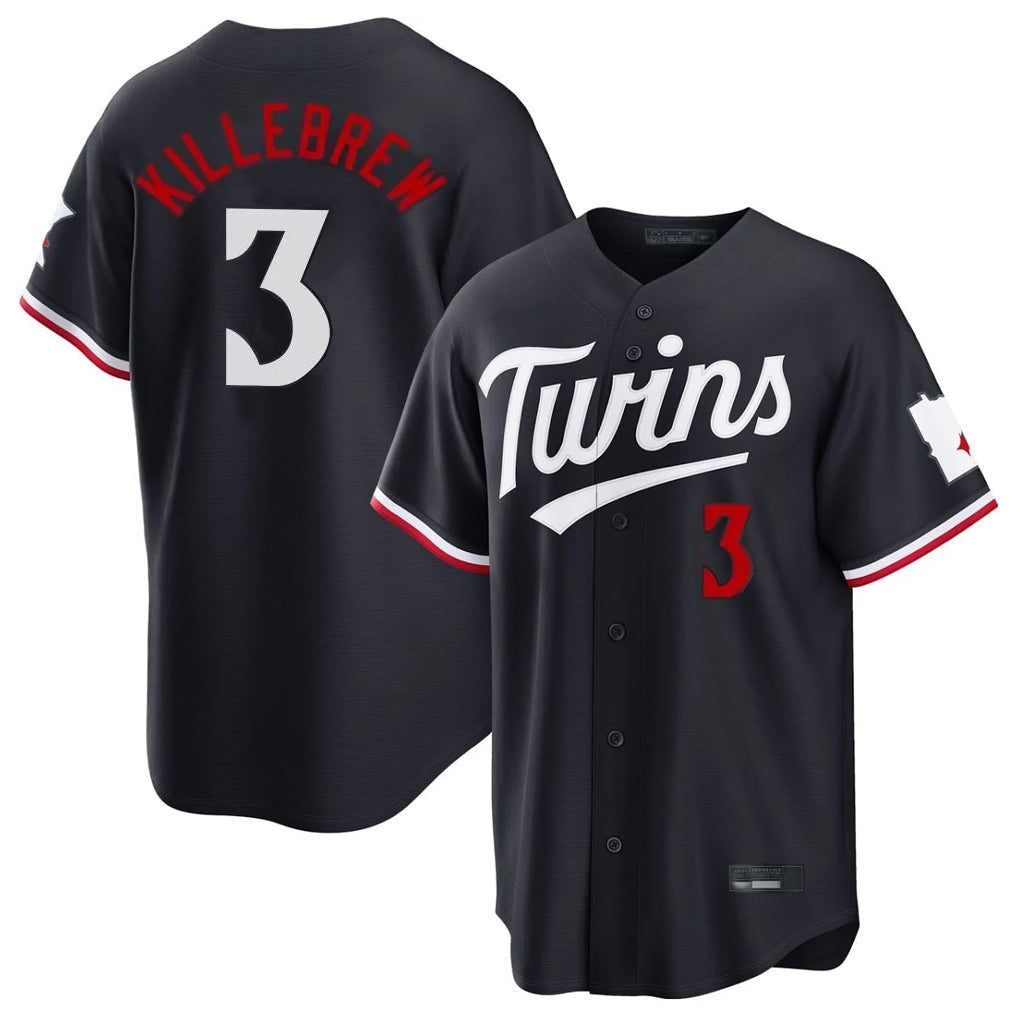 Kooe M.Twins #3 Harmon Killebrew Player Navy Home Game Stitched Jerseys