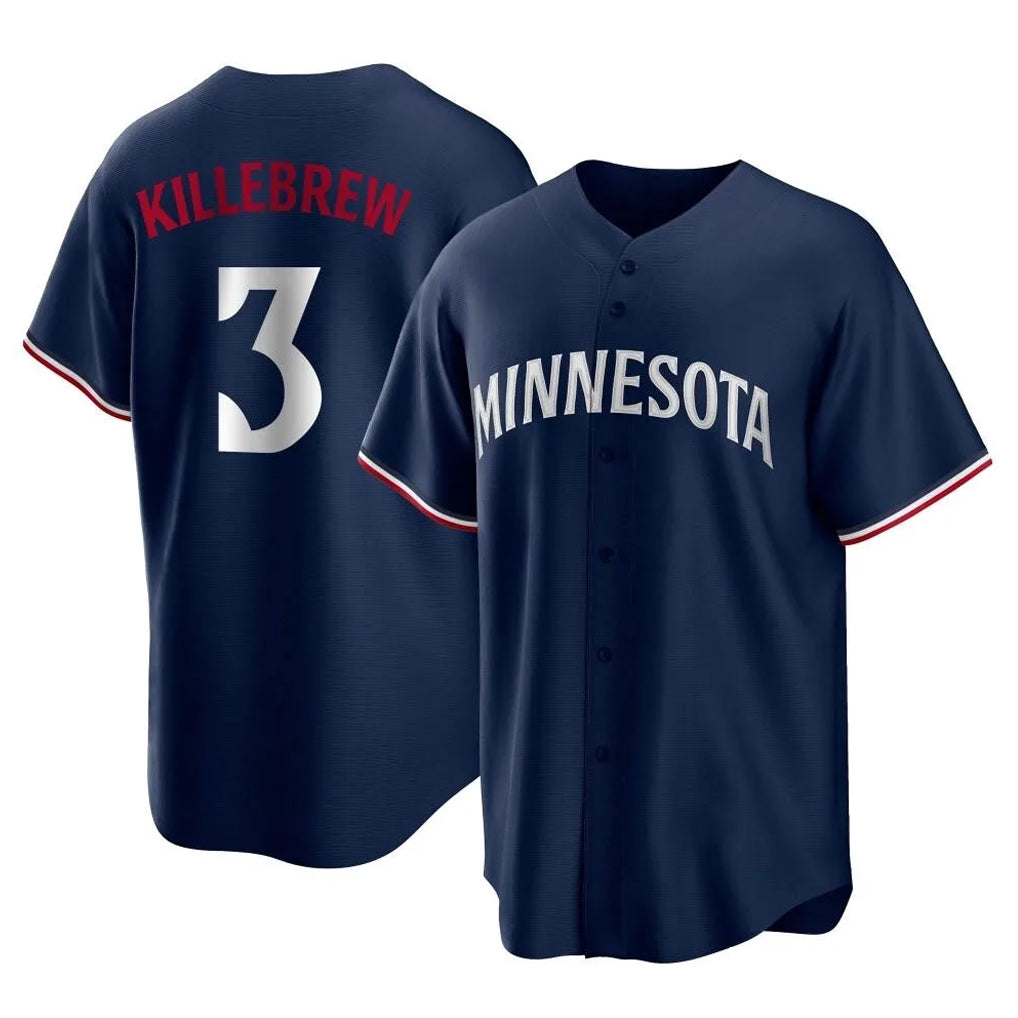 Kooe M.Twins #3 Harmon Killebrew Player Navy Replica Alternate Home Stitched Jerseys