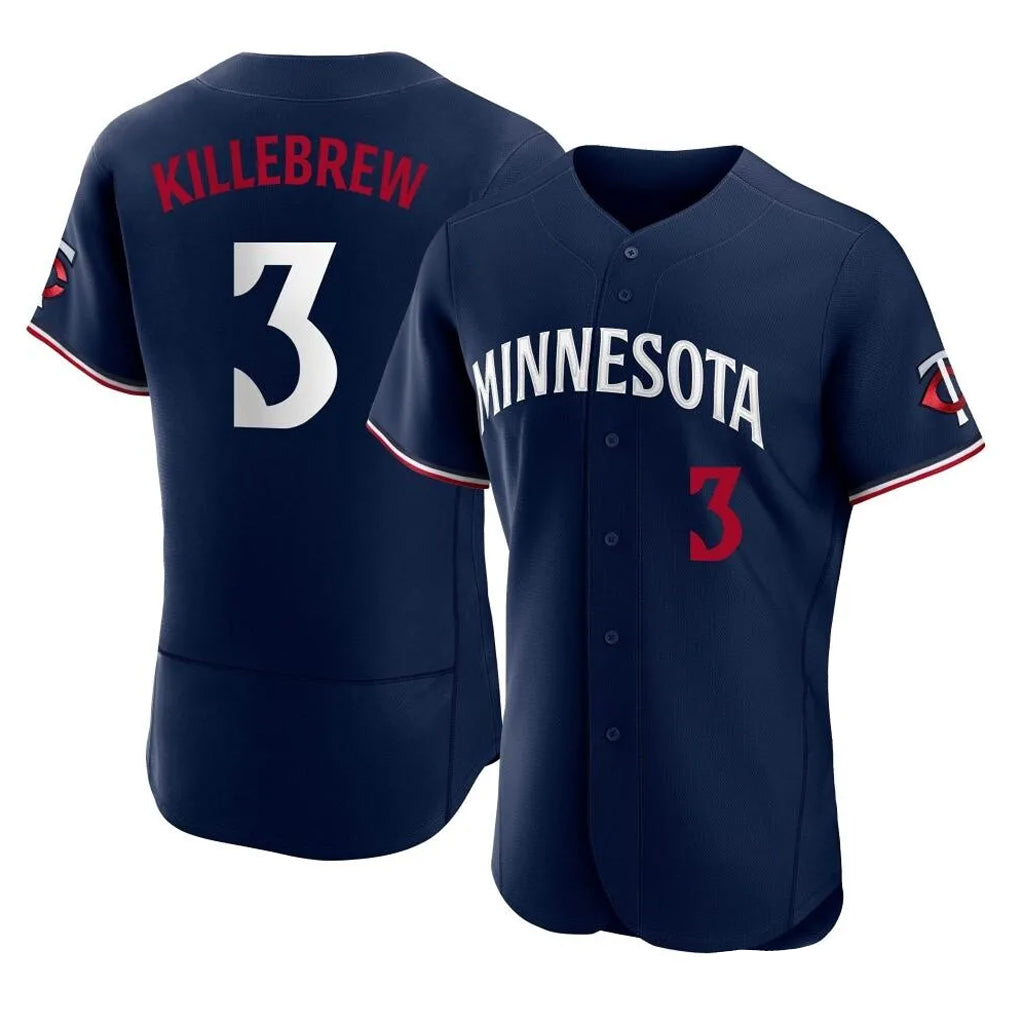 Kooe M.Twins #3 Harmon Killebrew Player Navy Replica Home Limited Elite Stitched Jerseys