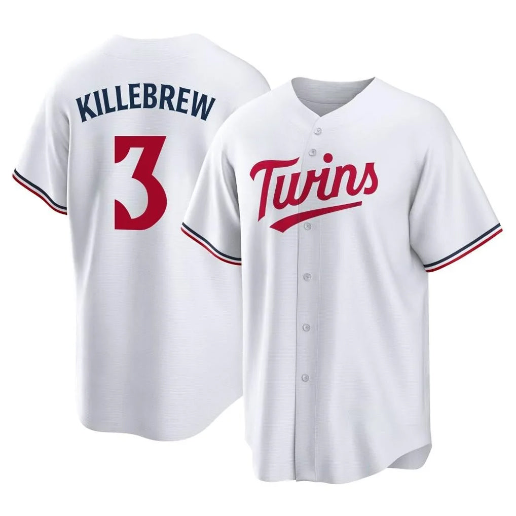 Kooe M.Twins #3 Harmon Killebrew Player White Home Game Stitched Jerseys