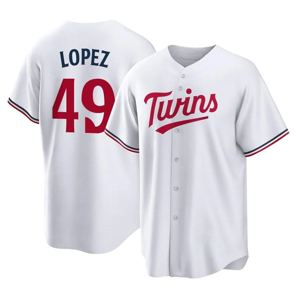 Kooe M.Twins #49 Pablo Lopez Player White Home Game Stitched Jerseys