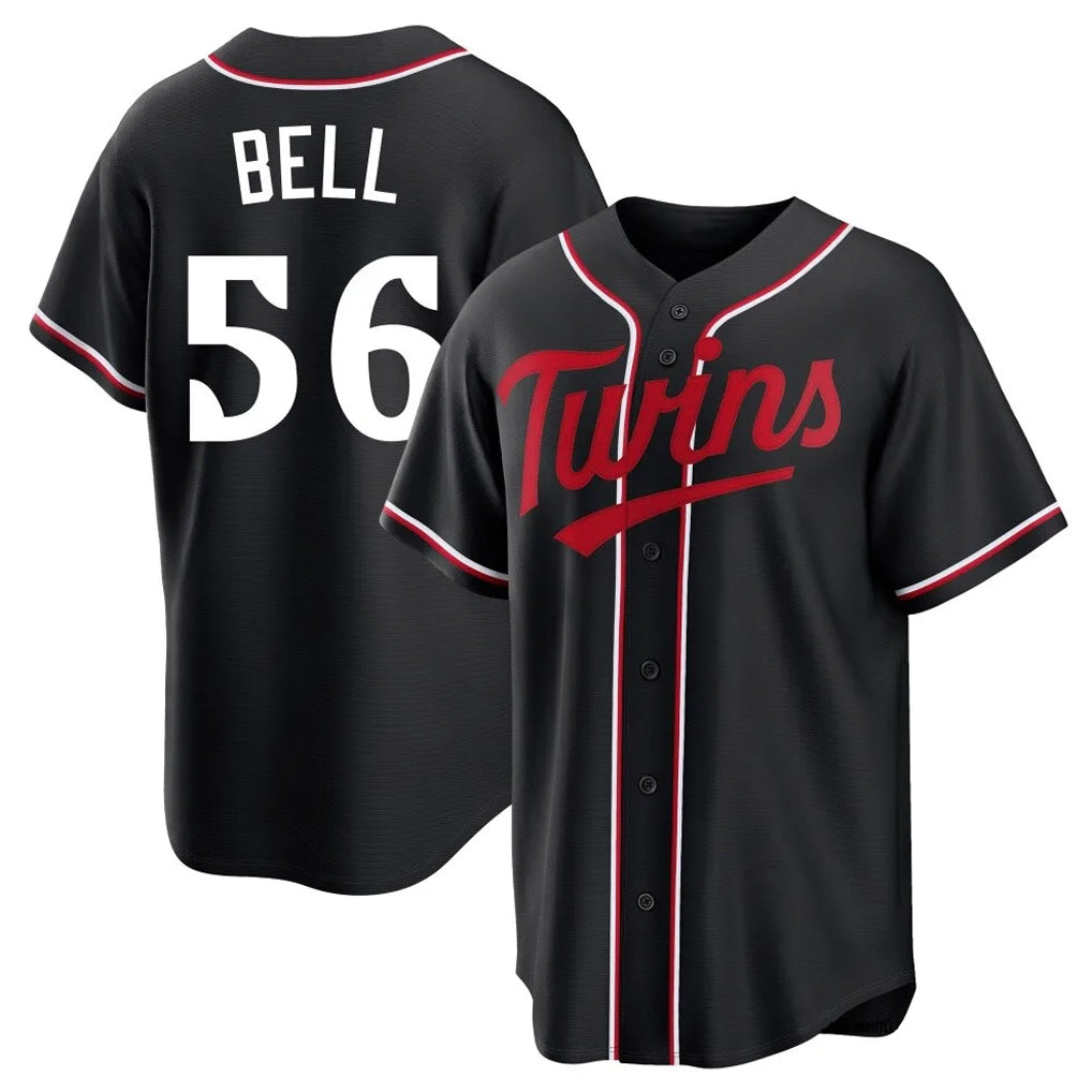Kooe M.Twins #56 Josh Bell Player Black Fashion Out Home Limited Stitched Jerseys