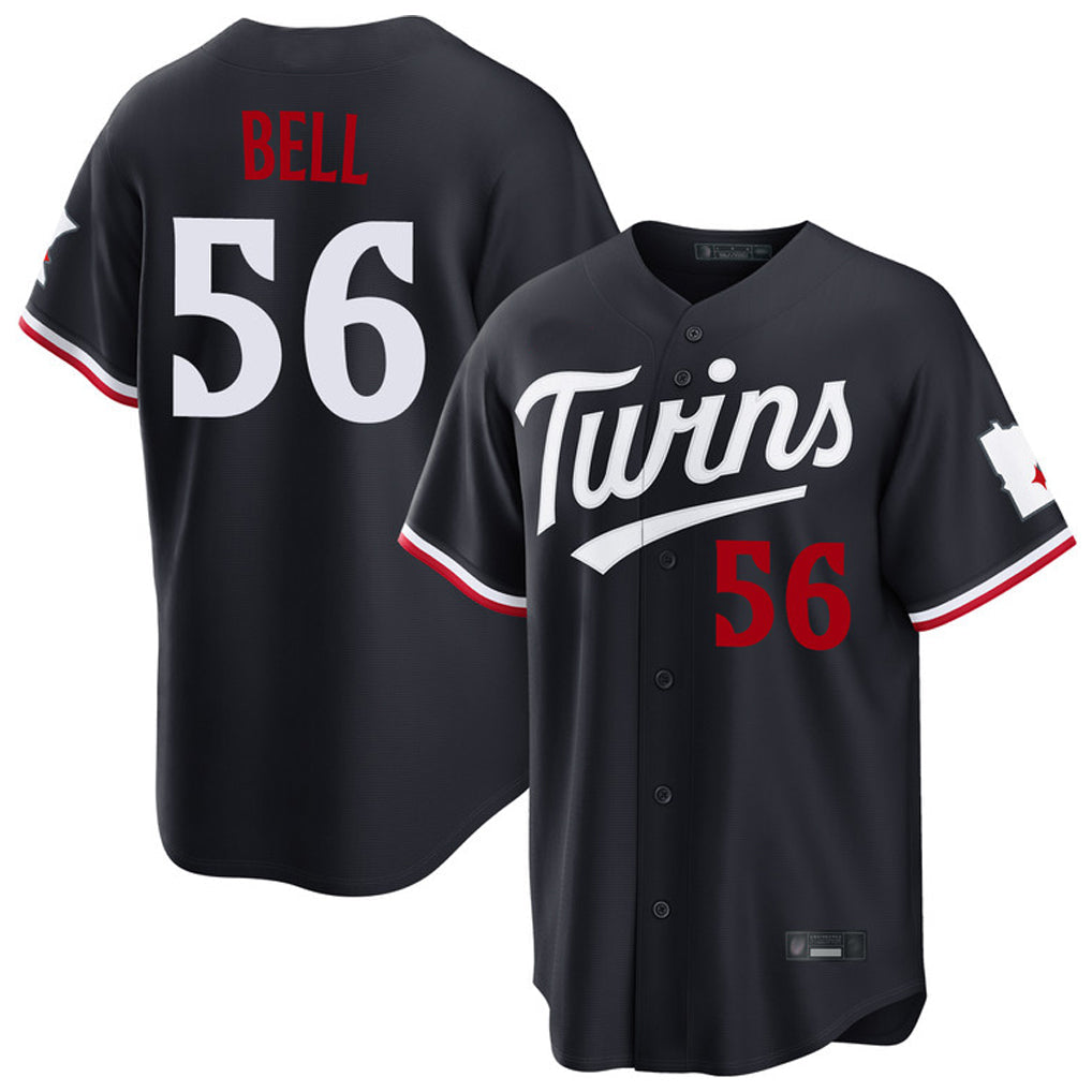 Kooe M.Twins #56 Josh Bell Player Navy Home Game Stitched Jerseys