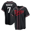 Kooe M.Twins #7 Joe Mauer Player Black Fashion Out Home Limited Stitched Jerseys