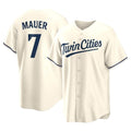 Kooe M.Twins #7 Joe Mauer Player Cream Game Limited Home Stitched Jerseys