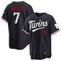 Kooe M.Twins #7 Joe Mauer Player Navy Home Game Stitched Jerseys