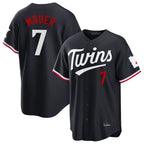 Kooe M.Twins #7 Joe Mauer Player Navy Home Game Stitched Jerseys