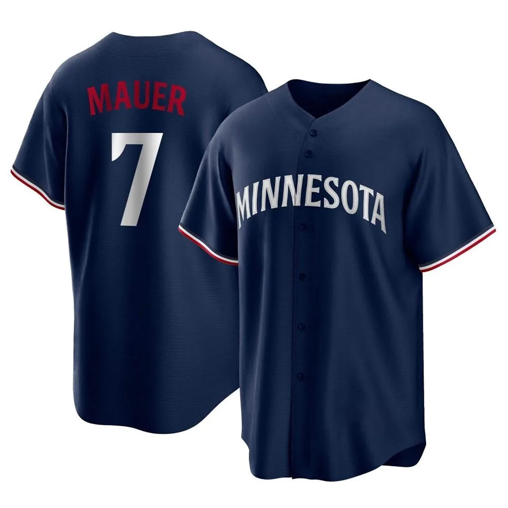 Kooe M.Twins #7 Joe Mauer Player Navy Replica Alternate Home Stitched Jerseys