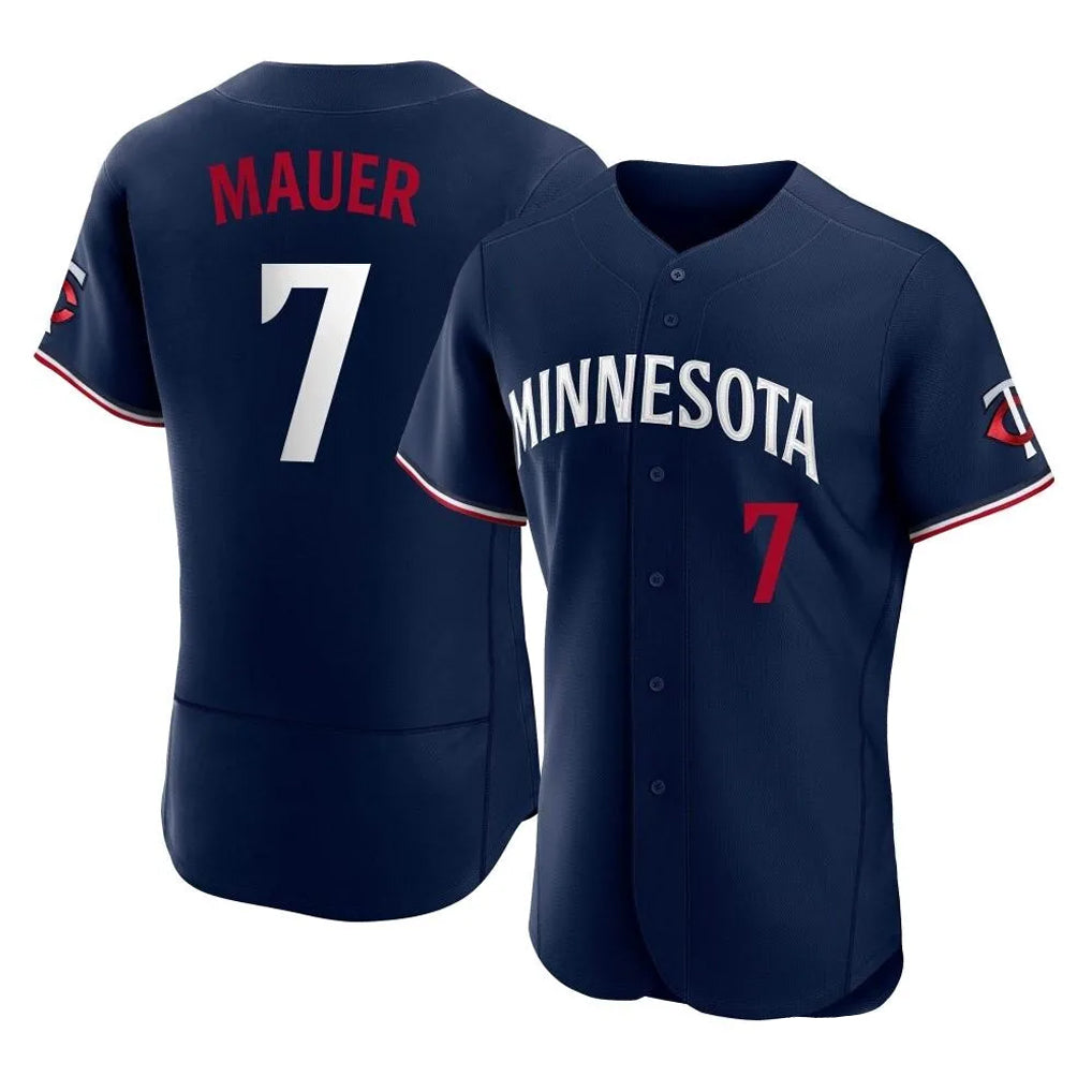 Kooe M.Twins #7 Joe Mauer Player Navy Replica Home Limited Elite Stitched Jerseys