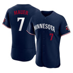 Kooe M.Twins #7 Joe Mauer Player Navy Replica Home Limited Elite Stitched Jerseys