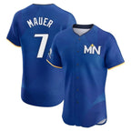 Kooe M.Twins #7 Joe Mauer Player Royal City Connect Limited Elite Home Stitched Jerseys