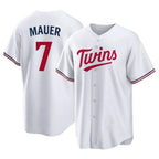 Kooe M.Twins #7 Joe Mauer Player White Home Game Stitched Jerseys