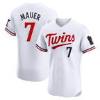 Kooe M.Twins #7 Joe Mauer Player White Home Limited Elite Stitched Jerseys