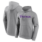Kooe MN.Vikings Gray LOGO Pullover Hoodies Home Game Blank Player Stitched Jerseys