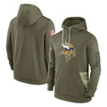 Kooe MN.Vikings Olive Salute to Service Pullover Hoodies Blank Player Stitched Jerseys