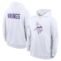 Kooe MN.Vikings White LOGO Pullover Hoodies Home Game Blank Player Stitched Jerseys