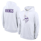 Kooe MN.Vikings White LOGO Pullover Hoodies Home Game Blank Player Stitched Jerseys