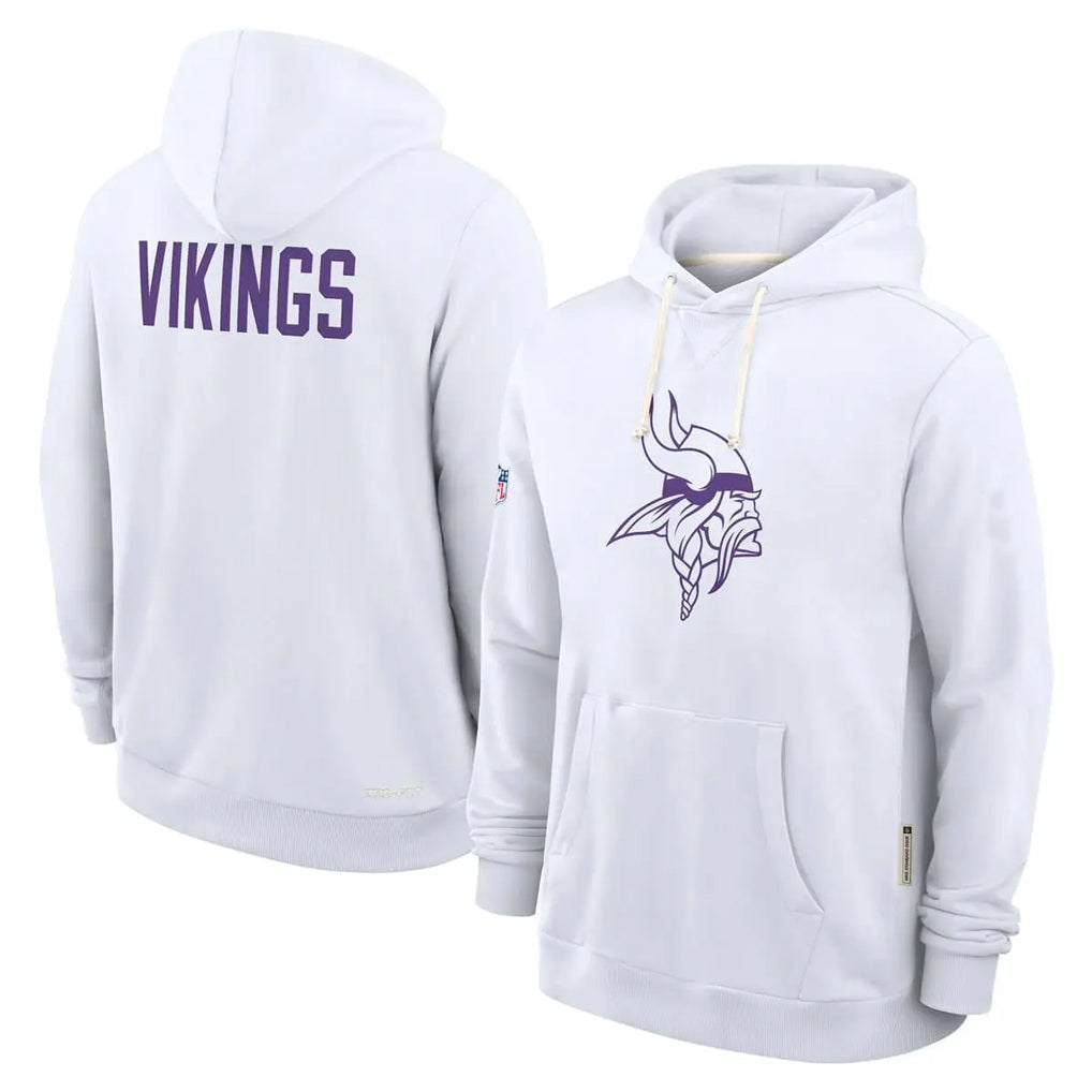 Kooe MN.Vikings White LOGO Pullover Hoodies Home Game Blank Player Stitched Jerseys