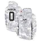 Kooe MN.Vikings #0 Ivan Pace Jr. Player Arctic Camo Salute to Service Pullover Hoodies Limited Game Stitched Jerseys