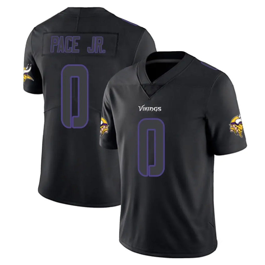 Kooe MN.Vikings #0 Ivan Pace Jr. Player Black Impact LImited Home Game Stitched Jerseys