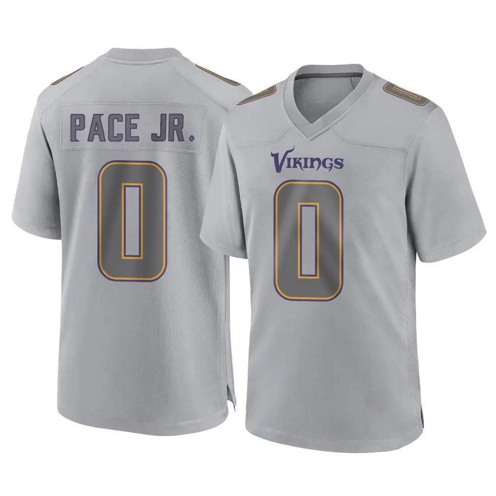 Kooe MN.Vikings #0 Ivan Pace Jr. Player Gray Atmosphere Fashion Home Game Stitched Jerseys