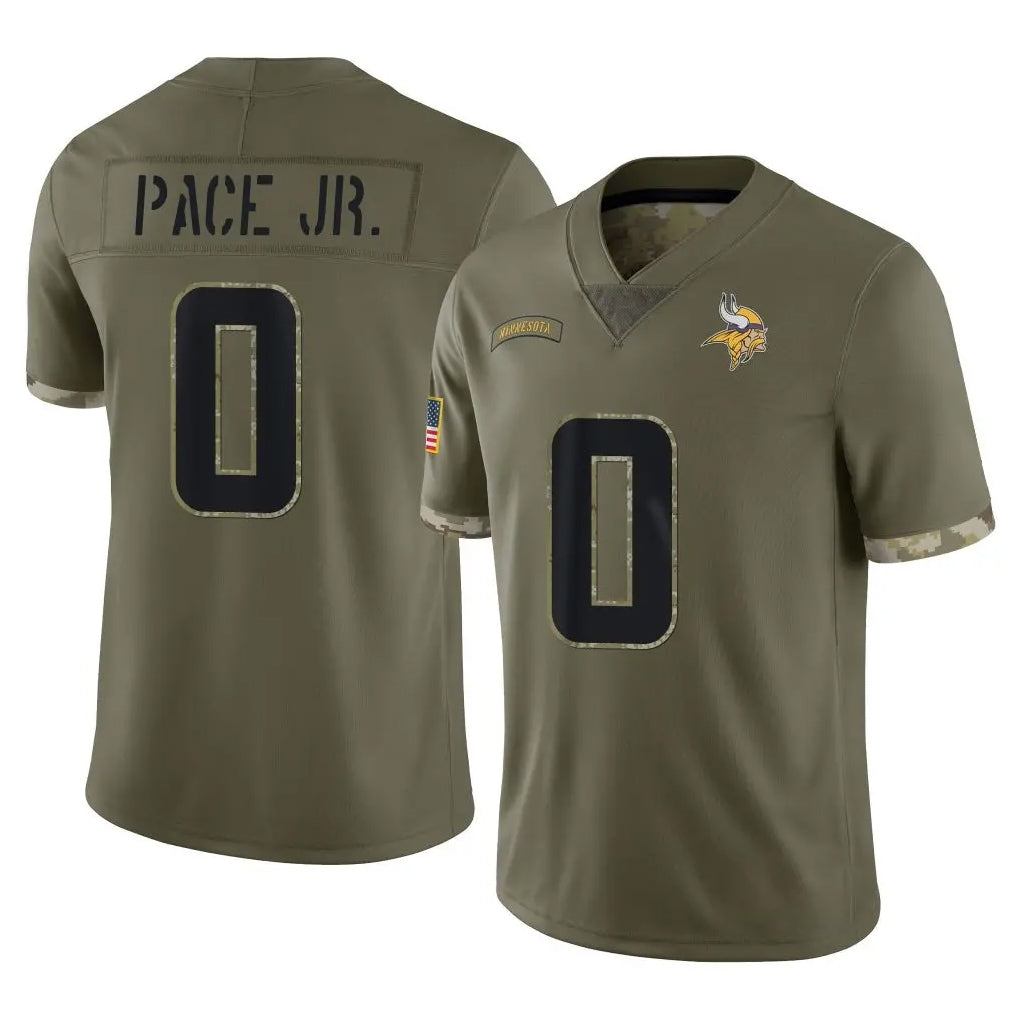 Kooe MN.Vikings #0 Ivan Pace Jr. Player Olive Salute To Service Limited Stitched Jerseys
